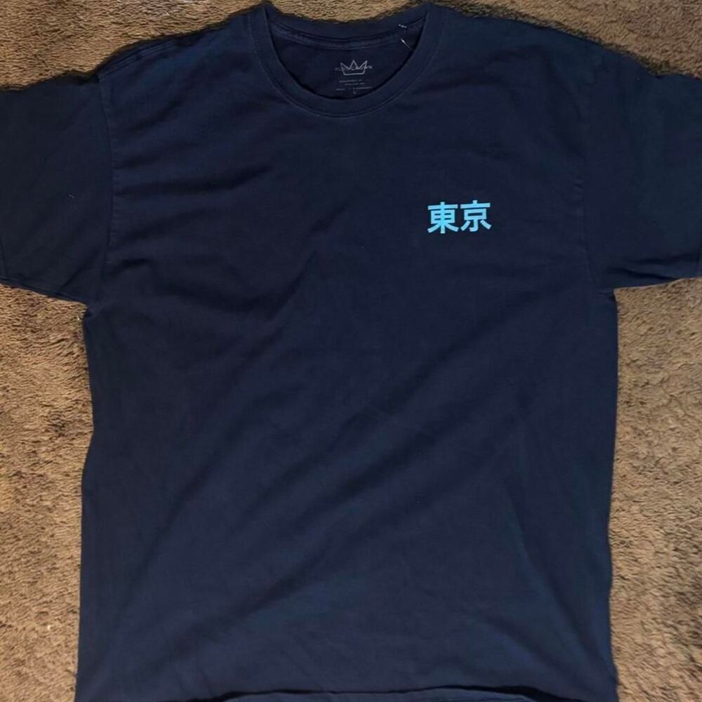 Blue-crown Men's Navy and Black T-shirt